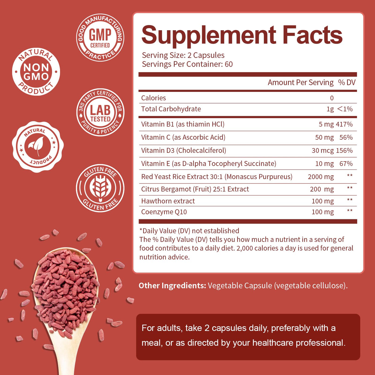 Totaria Riz Rouge 2000 mg, image de l'emballage