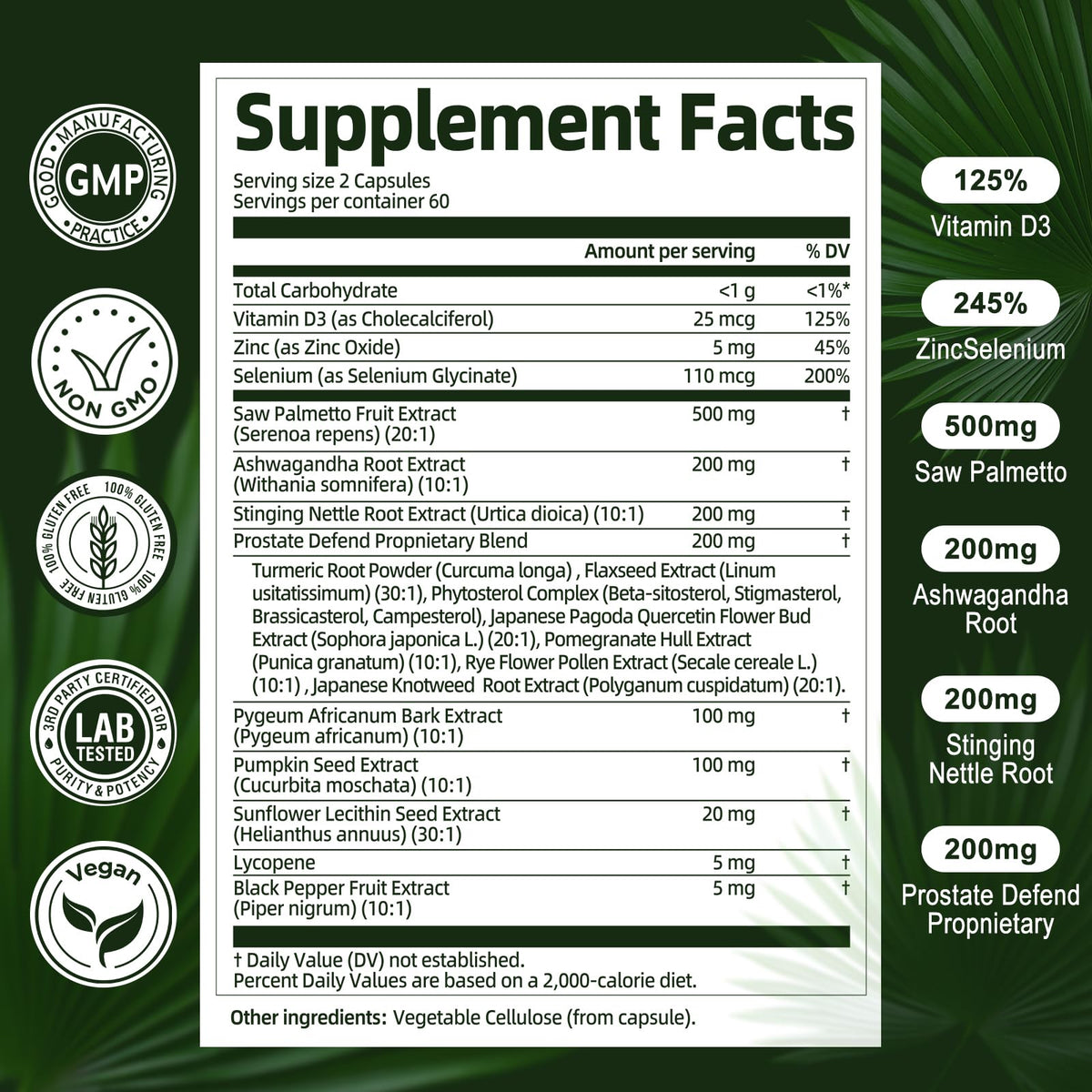 Totaria Saw Palmetto 500mg avec fruits de saw palmetto