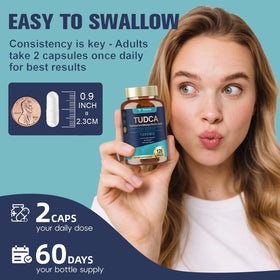 Totaria TUDCA 1200mg avec capsules en gros plan