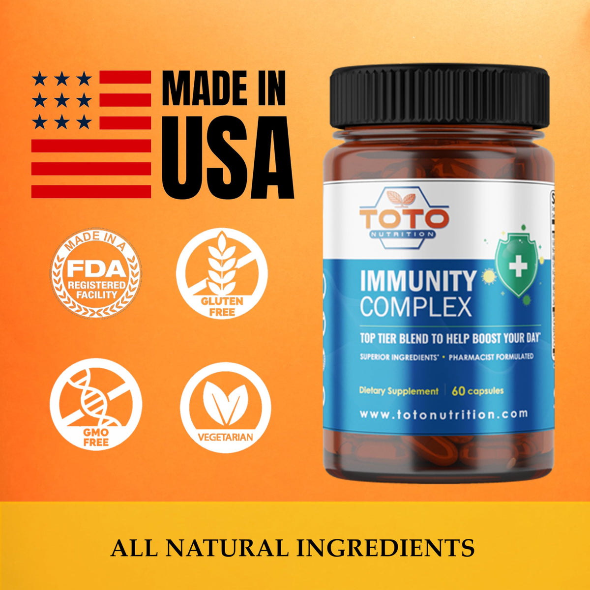 TotoNutrition complément alimentaire 9 en 1 étiquette avec dosage