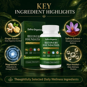 TQIUH Zafira Organics flacon ouvert avec capsules