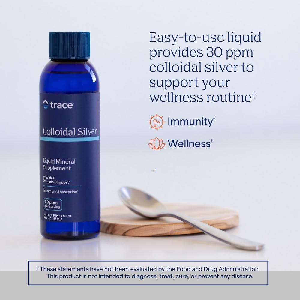 Trace Minerals Argent Colloïdal liquide 120 ml arrière