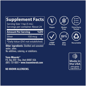Trace Minerals Argent Colloïdal liquide 120 ml côté