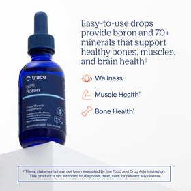 Trace Minerals Boron Liquide 6 mg 3 Pack, étiquette avec informations nutritionnelles