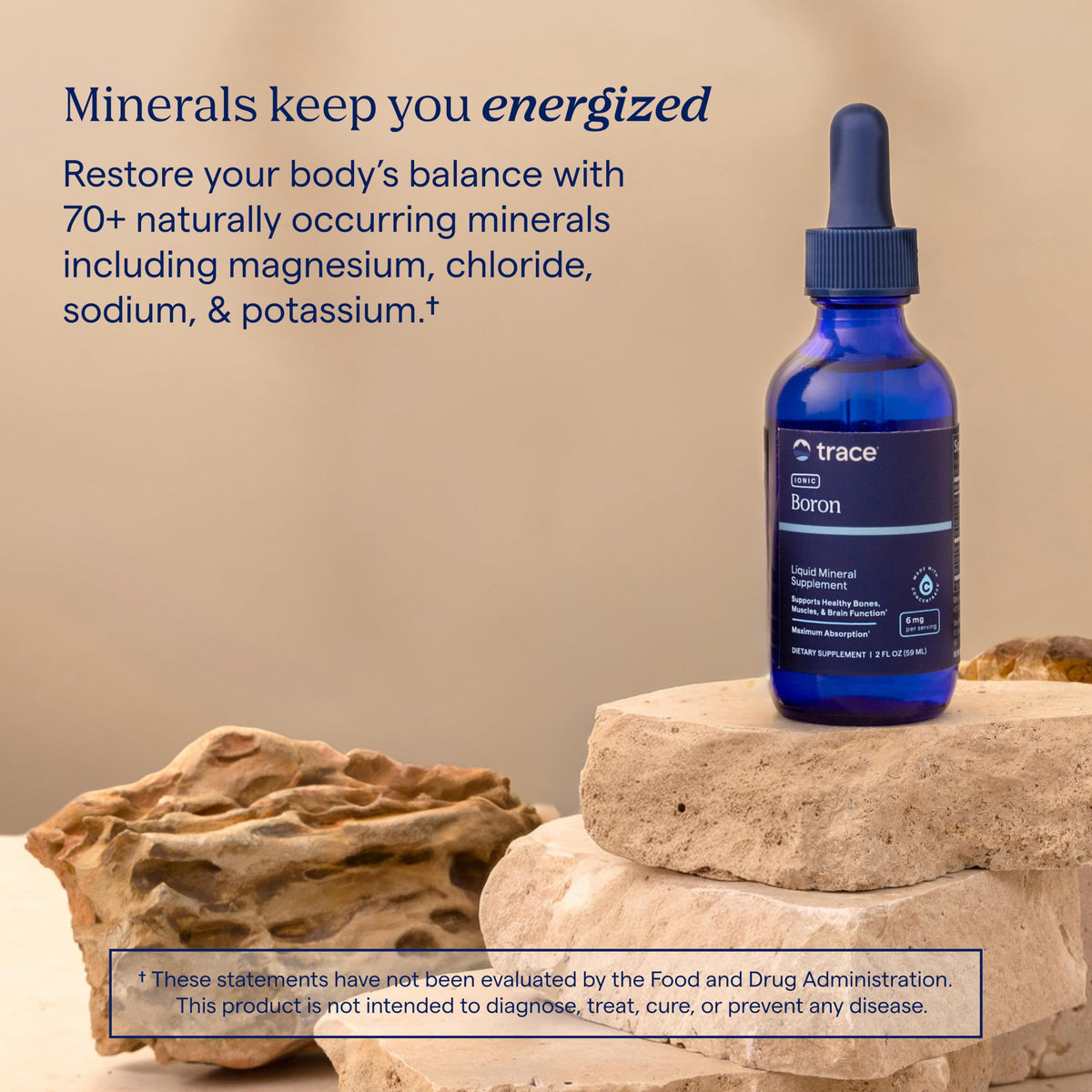 Trace Minerals Boron Liquide 6 mg, goutte dans un verre