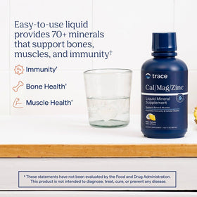 Trace Minerals Cal Mag Zinc 16 fl oz étiquette avec saveur Pina Colada