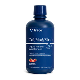 Trace Minerals Cal Mag Zinc 30 fl oz Fraise bouteille vue avant