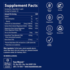Trace Minerals Cal Mag Zinc 30 fl oz Fraise côté