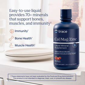 Trace Minerals Cal Mag Zinc 30 fl oz Fraise étiquette