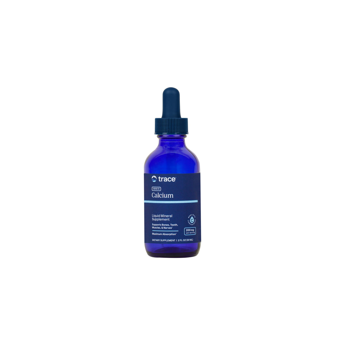 Trace Minerals Calcium Ionique 200mg 59ml flacon avec compte-gouttes