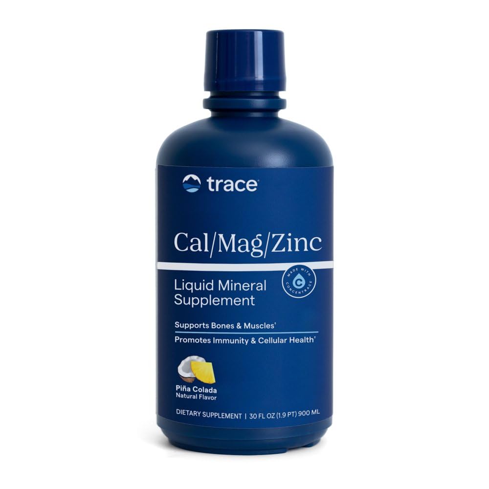 Trace Minerals Calcium Magnésium Zinc Liquide 30 fl oz Pina Colada vue avant
