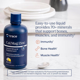 Trace Minerals Calcium Magnésium Zinc liquide bouteille avec bouchon