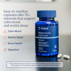 Trace Minerals Capsules de Magnésium Glycinate 120 mg, flacon arrière