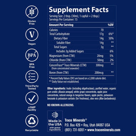 Trace Minerals Complément Alimentaire 15 fl oz en action dans un verre avec eau