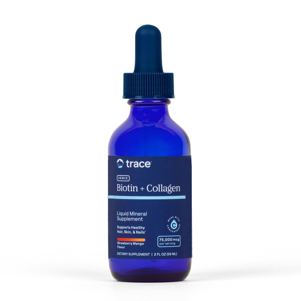 Trace Minerals complément alimentaire biotine + collagène 75 000 mcg vue avant