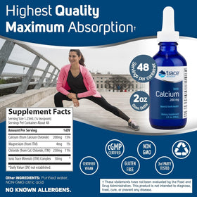 Trace Minerals Complément Alimentaire Calcium Ionique 200mg étiquette