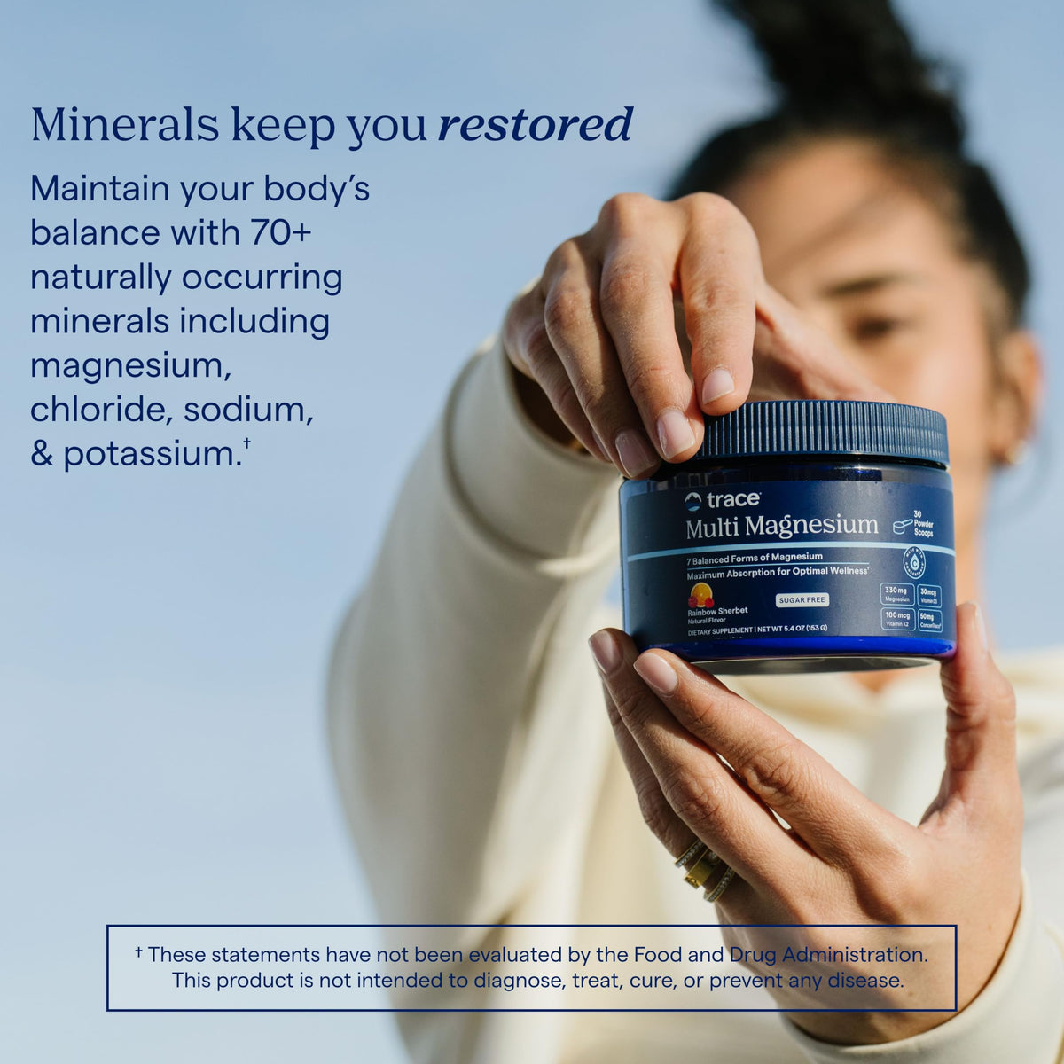 Trace Minerals Complément de magnésium sur une table en bois