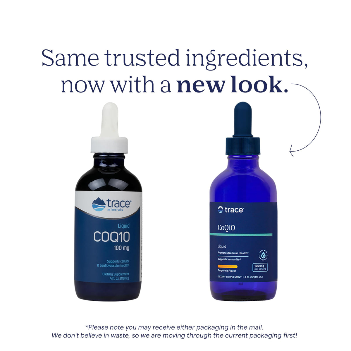 Trace Minerals Complément Liquide CoQ10 100 mg 4 oz arrière avec étiquette