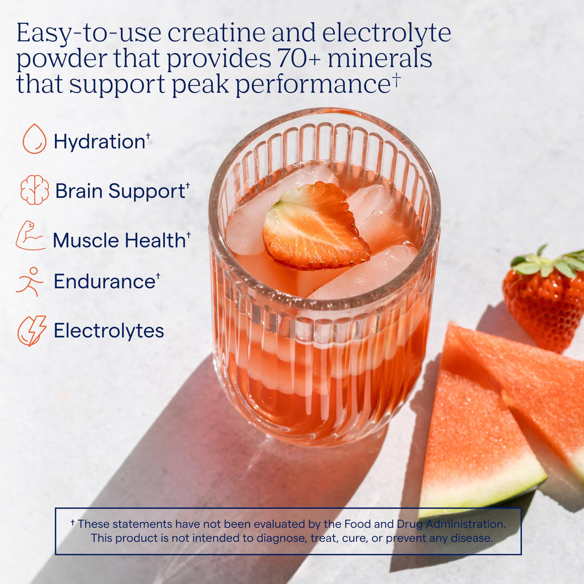 Trace Minerals Créatine + Électrolytes emballage avec informations nutritionnelles