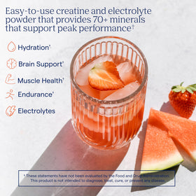 Trace Minerals Créatine + Électrolytes emballage avec informations nutritionnelles
