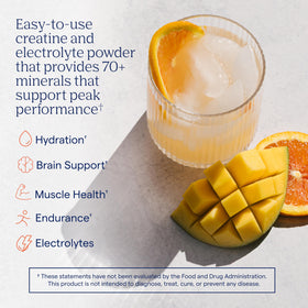 Trace Minerals Créatine + Électrolytes orange mangue arrière