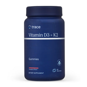 Trace Minerals Gummies D3 + K2 60 Servings Fraise - pot ouvert avec gummies