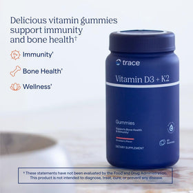 Trace Minerals Gummies D3 + K2 60 Servings Fraise - vue arrière