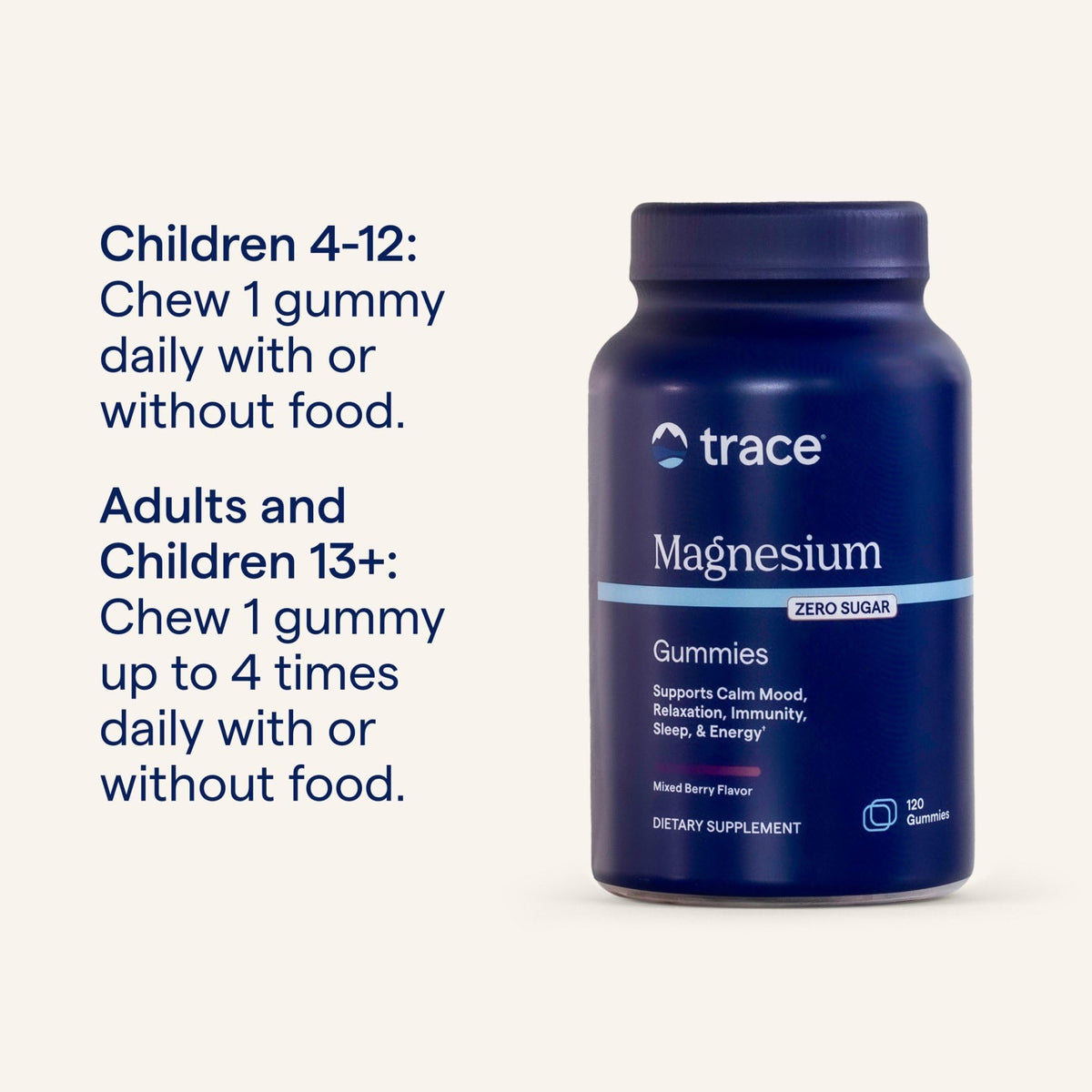 Trace Minerals Gummies de Magnésium 120 pièces avec une cuillère