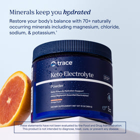 Trace Minerals Hydro Pak Électrolytes Keto Orange 55 Portions avec cuillère dosette