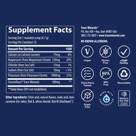 Trace Minerals Hydro Pak Électrolytes Keto Orange 55 Portions poudre dans un verre