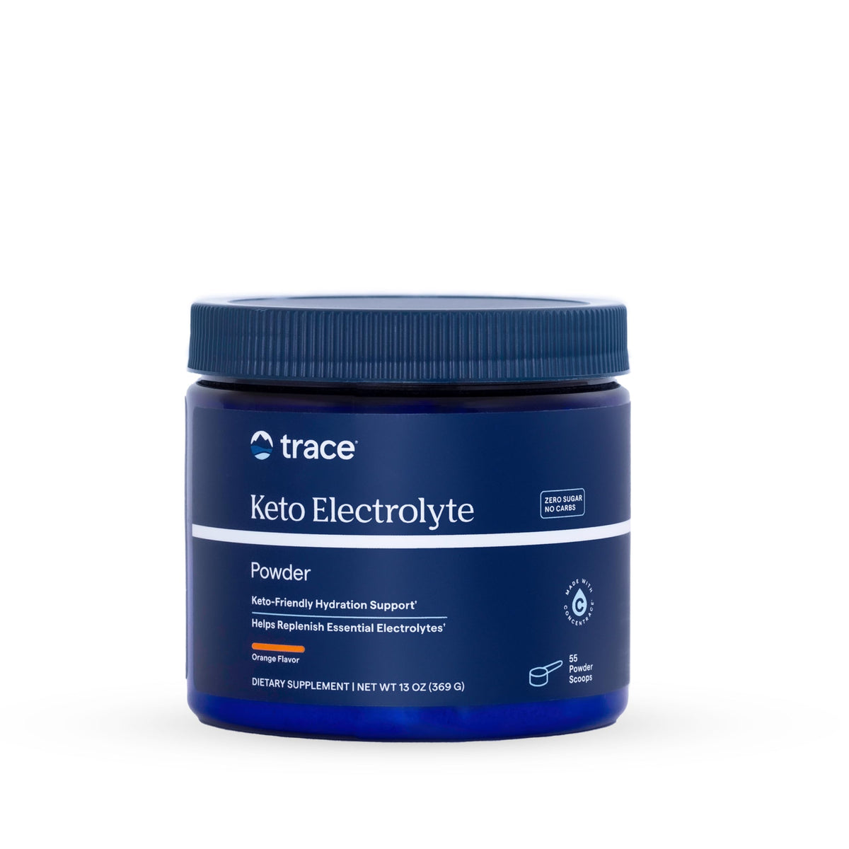 Trace Minerals Hydro Pak Électrolytes Keto Orange 55 Portions vue de face