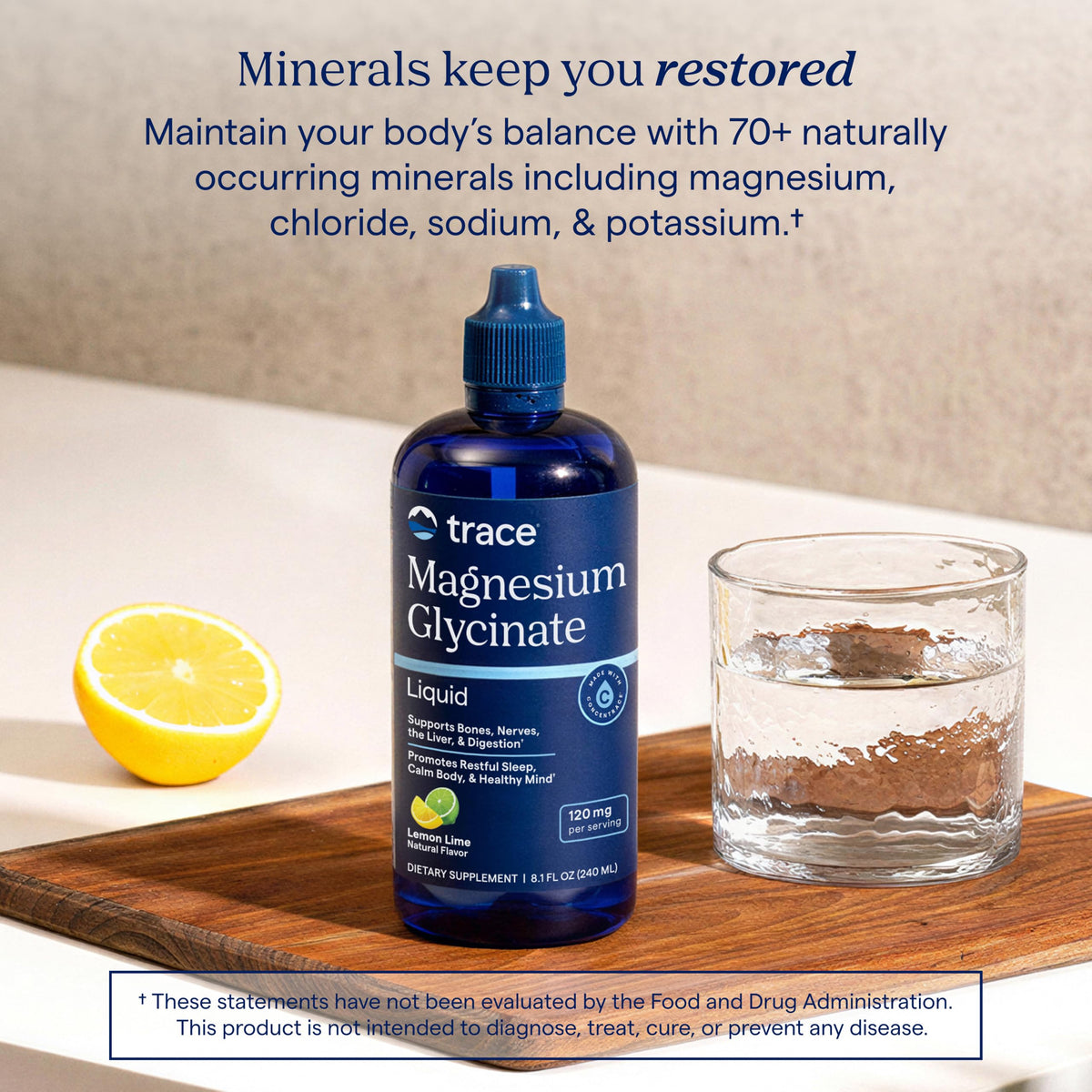Trace Minerals Magnésium Glycinate liquide avec fruits frais