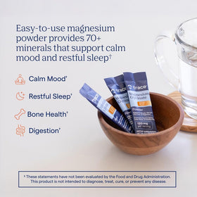 Trace Minerals Magnesium Glycinate stick pack with water mixing