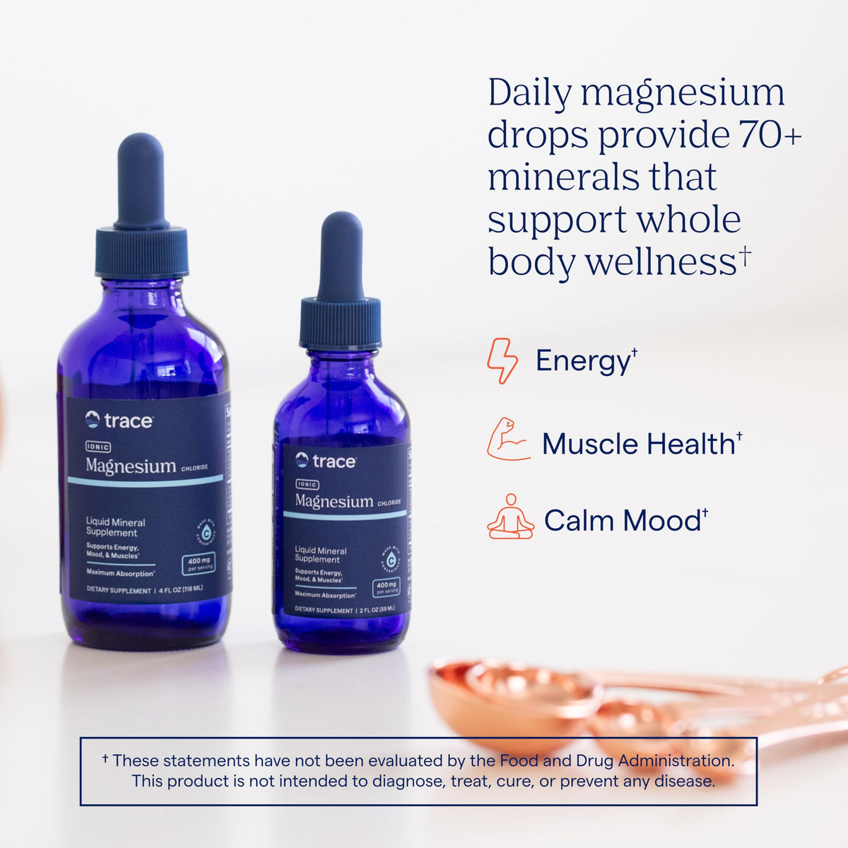 Trace Minerals Magnésium Ionique Liquide 400 mg étiquette arrière avec ingrédients