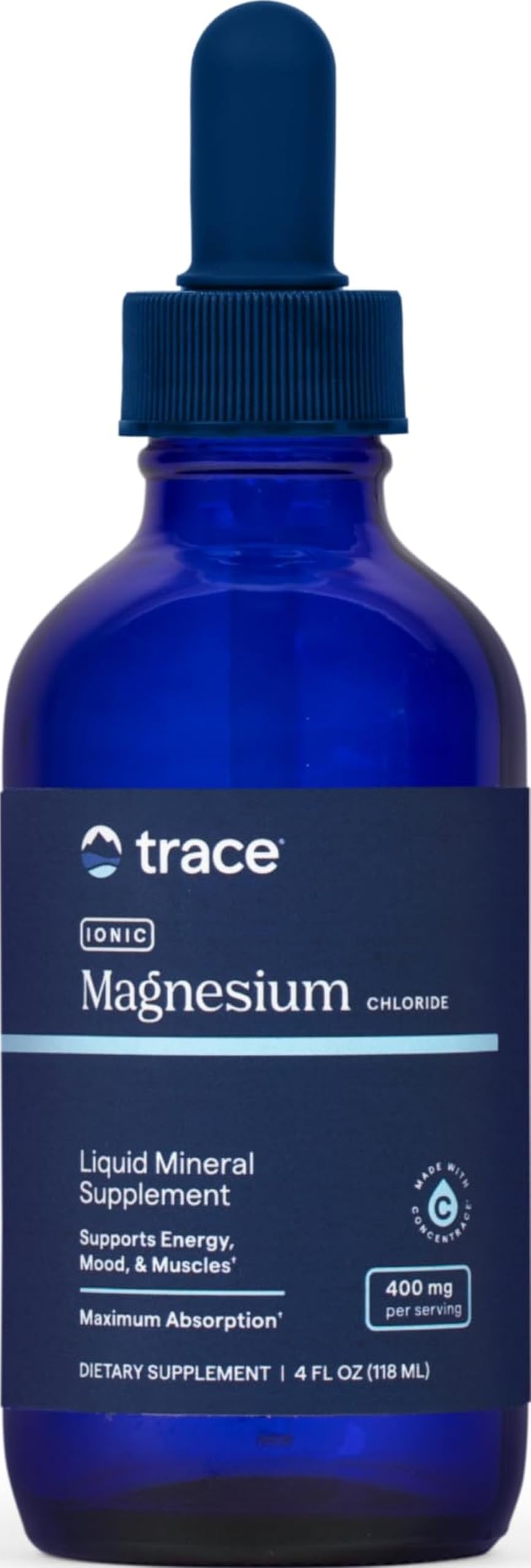 Trace Minerals Magnésium Ionique Liquide 400 mg vue avant avec étiquette