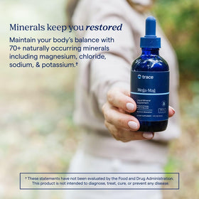 Trace Minerals Mega-Mag 120 mL avec une vue latérale
