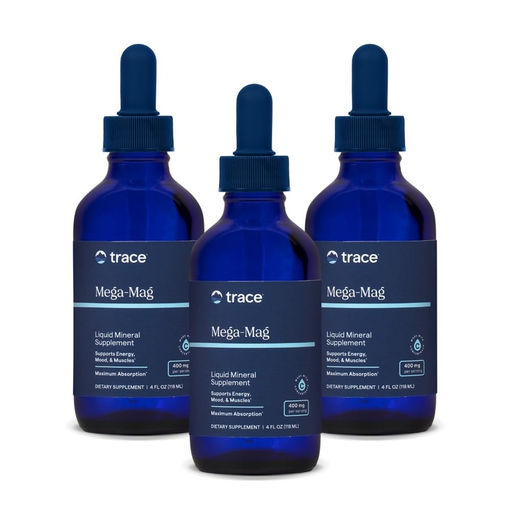 Trace Minerals Mega-Mag 4 fl oz pack de 3 gouttes de magnésium