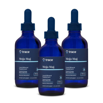 Trace Minerals Mega-Mag 4 fl oz pack de 3 gouttes de magnésium