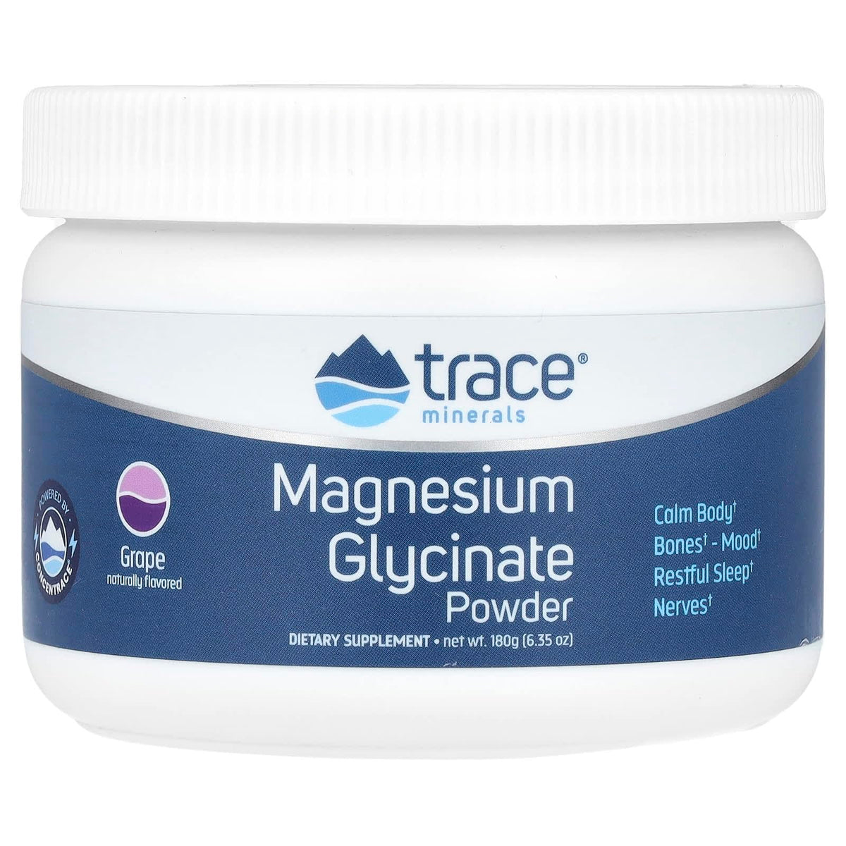 Trace Minerals Poudre de Magnésium Glycinate 222g avec cuillère doseuse