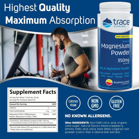 Trace Minerals Poudre de Magnésium Stress-X 350mg Framboise Citron emballage
