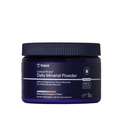 Trace Minerals Poudre Minérale ConcenTrace 60 Portions Framboise Bleue vue avant