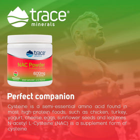 Trace Minerals Poudre N-Acétylcystéine 75g avec étiquette détaillée
