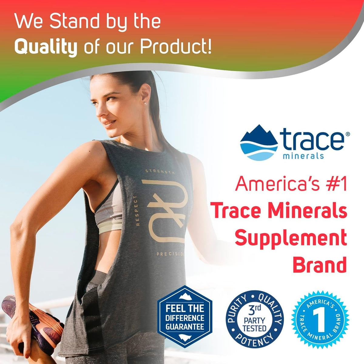 Trace Minerals Poudre N-Acétylcystéine 75g avec ingrédients sur le côté