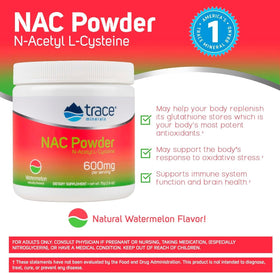 Trace Minerals Poudre N-Acétylcystéine 75g vue de côté