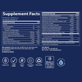 Trace Minerals Power Pak Poudre Électrolyte Tangerine sachets dans un verre d'eau