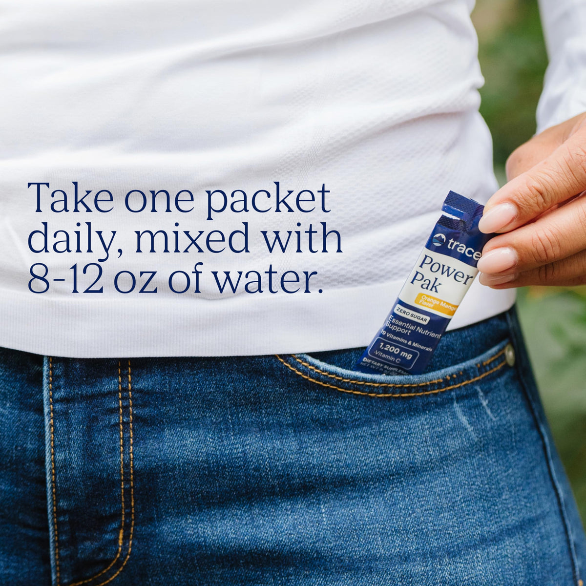 Trace Minerals Power Pak sachet ouvert avec poudre d'électrolyte