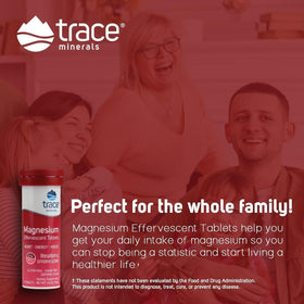 Trace Minerals Tablettes Effervescentes de Magnésium, tablette sur une surface blanche