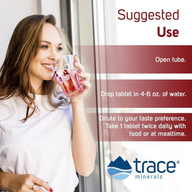 Trace Minerals Tablettes Effervescentes de Magnésium, vue arrière de l'emballage