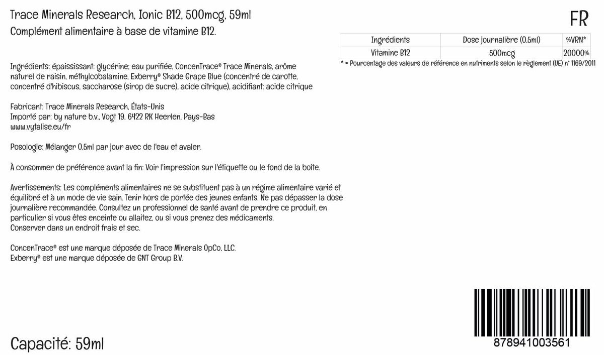 Trace Minerals Vitamine B12 Liquide Ionique 1000 mcg en utilisation