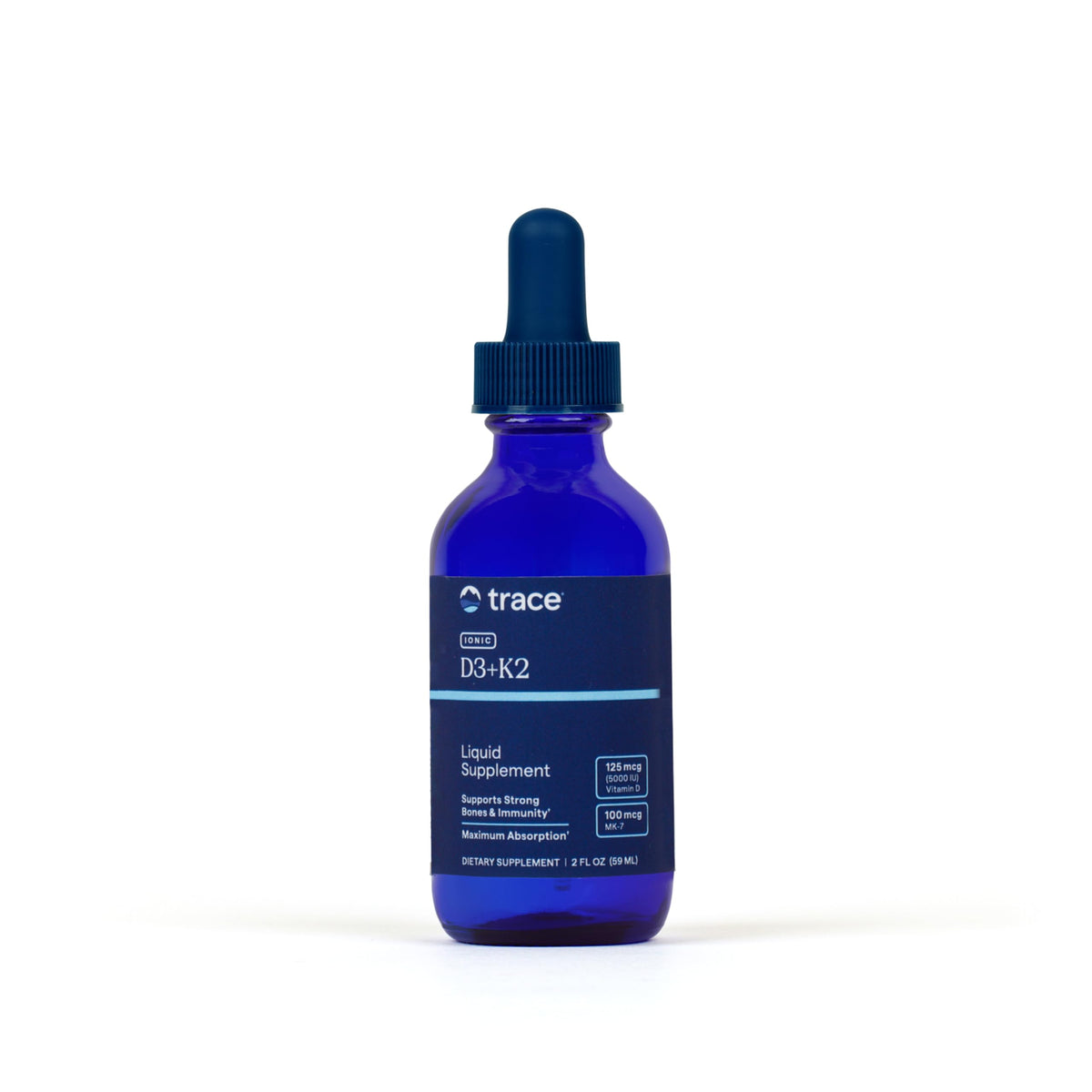 Trace Minerals Vitamine D3 + K2 5000 IU bouteille avant